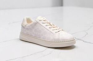 Coach Men’s Low Top Sneakers Size 9.5 Off White Signature C Logo Shoes